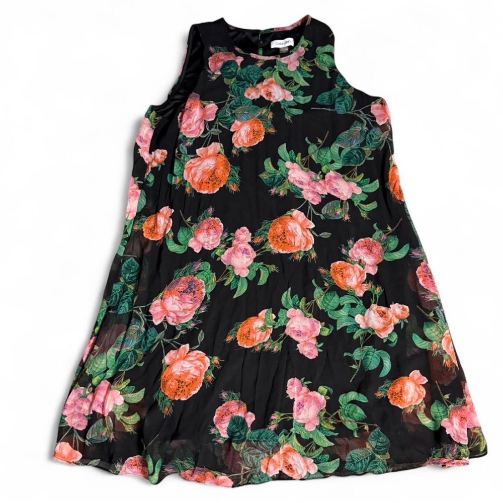 Calvin Klein Black Floral Mini Dress